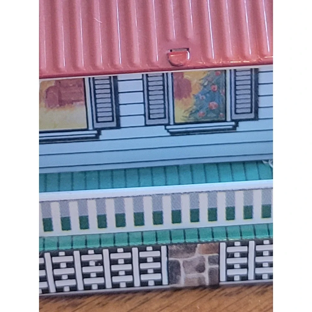 Hallmark Ornament 1999 Tin House Farmhouse Cottagecore Christmas Decor White Red